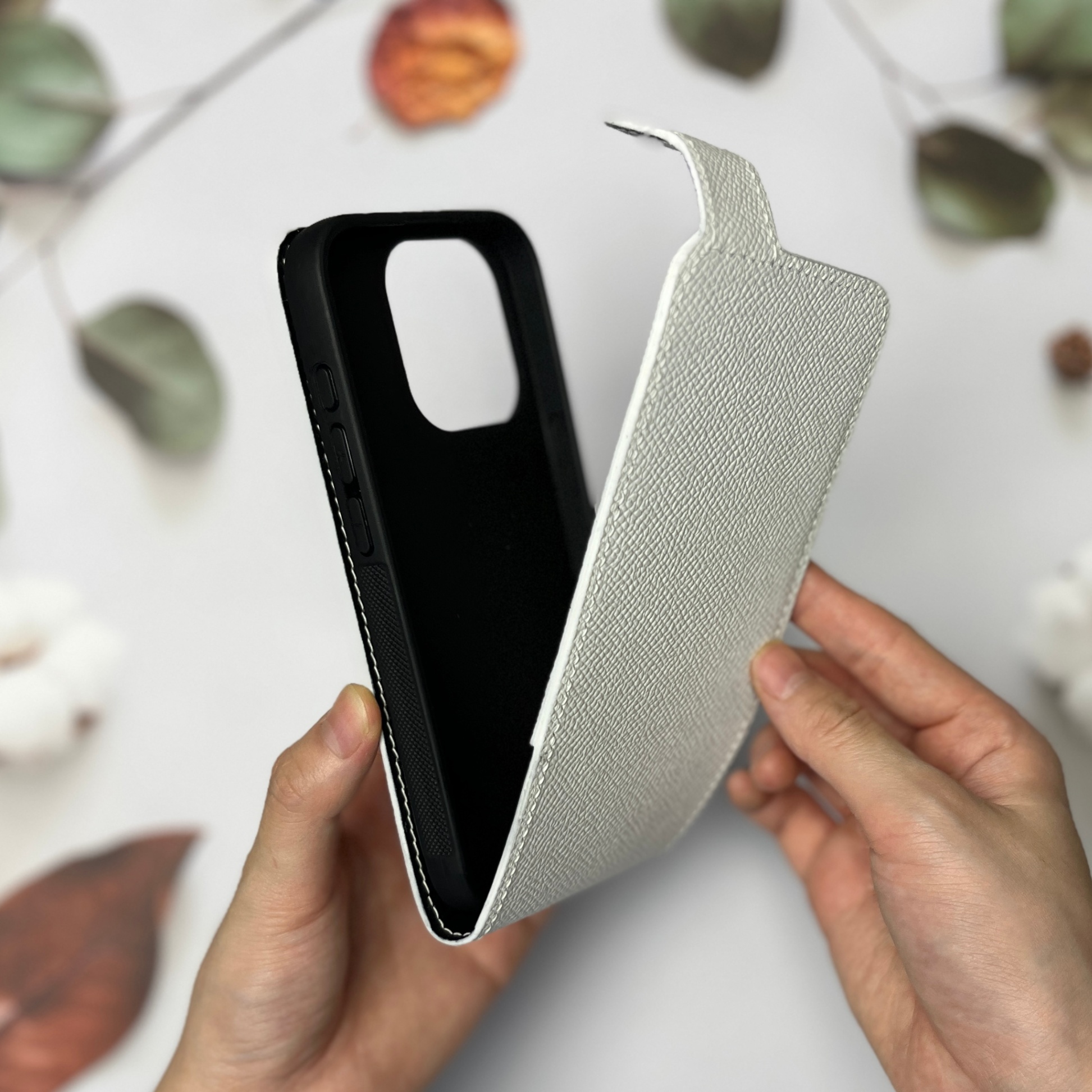 Ốp bao da flip thủ công gập dọc - Epsom