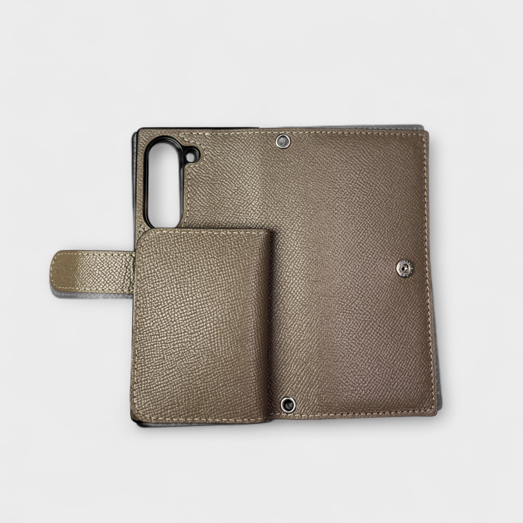 Ốp bao da Flip thủ công Cover kèm ví mini Wallet mix màu da Epsom dành cho Sam Sung Zfold 6