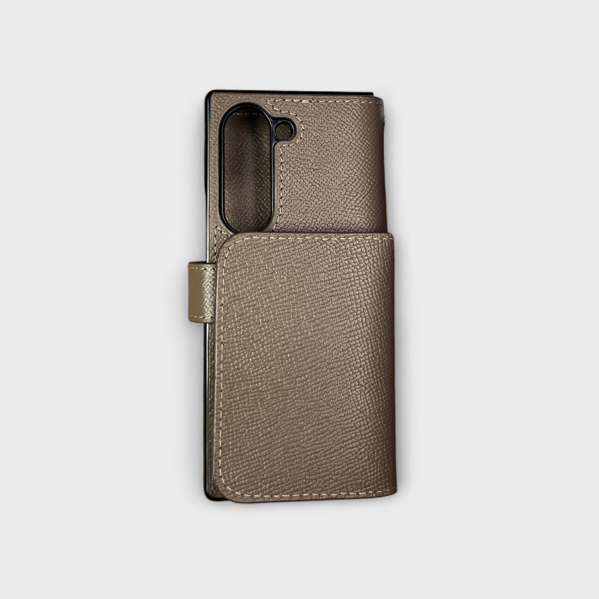 Ốp bao da Flip thủ công Cover kèm ví mini Wallet mix màu da Epsom dành cho Sam Sung Zfold 6
