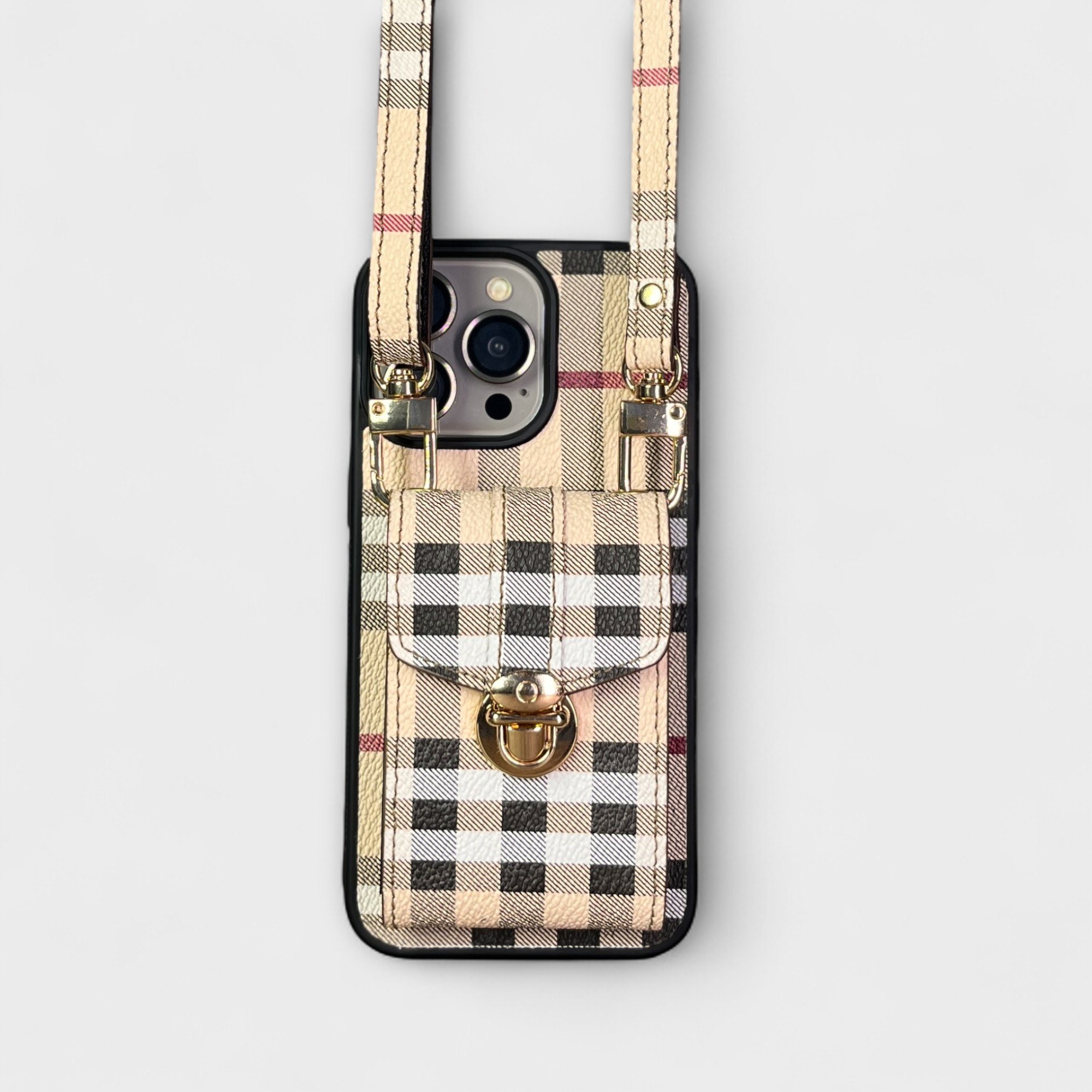 Ốp da thủ công viền đen LILY kèm dây đeo - Burberry