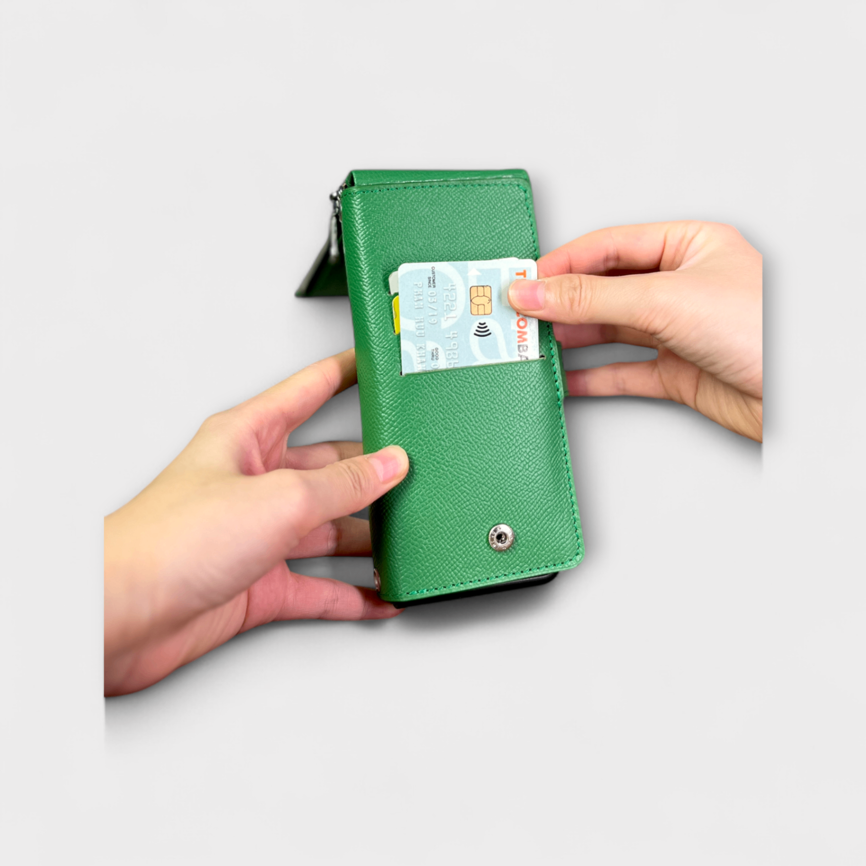 Ốp bao da thủ công Smart Wallet Cao Cấp da Epsom dành cho Sam Sung