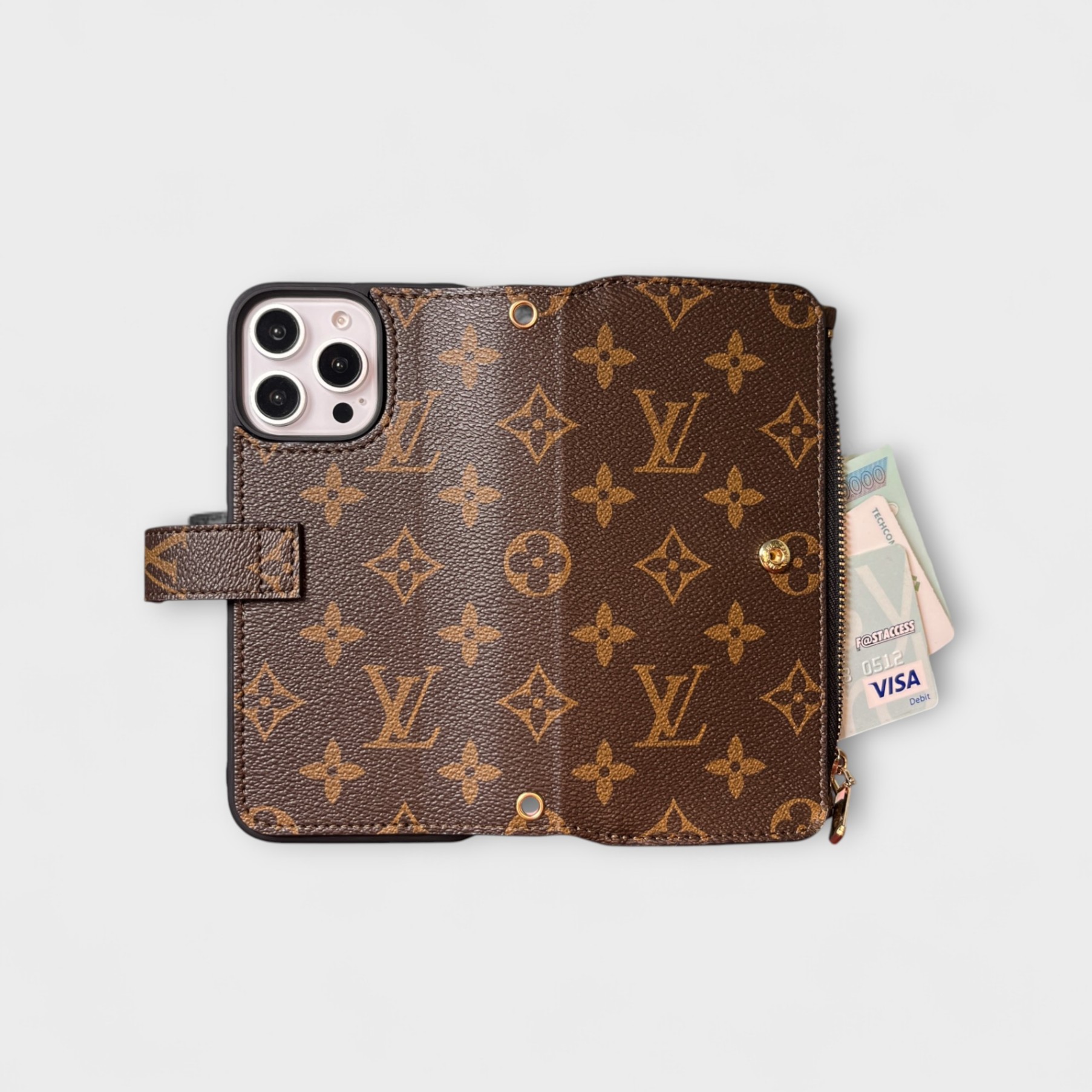 Bao da Flip & Go ngăn khóa kéo - LV