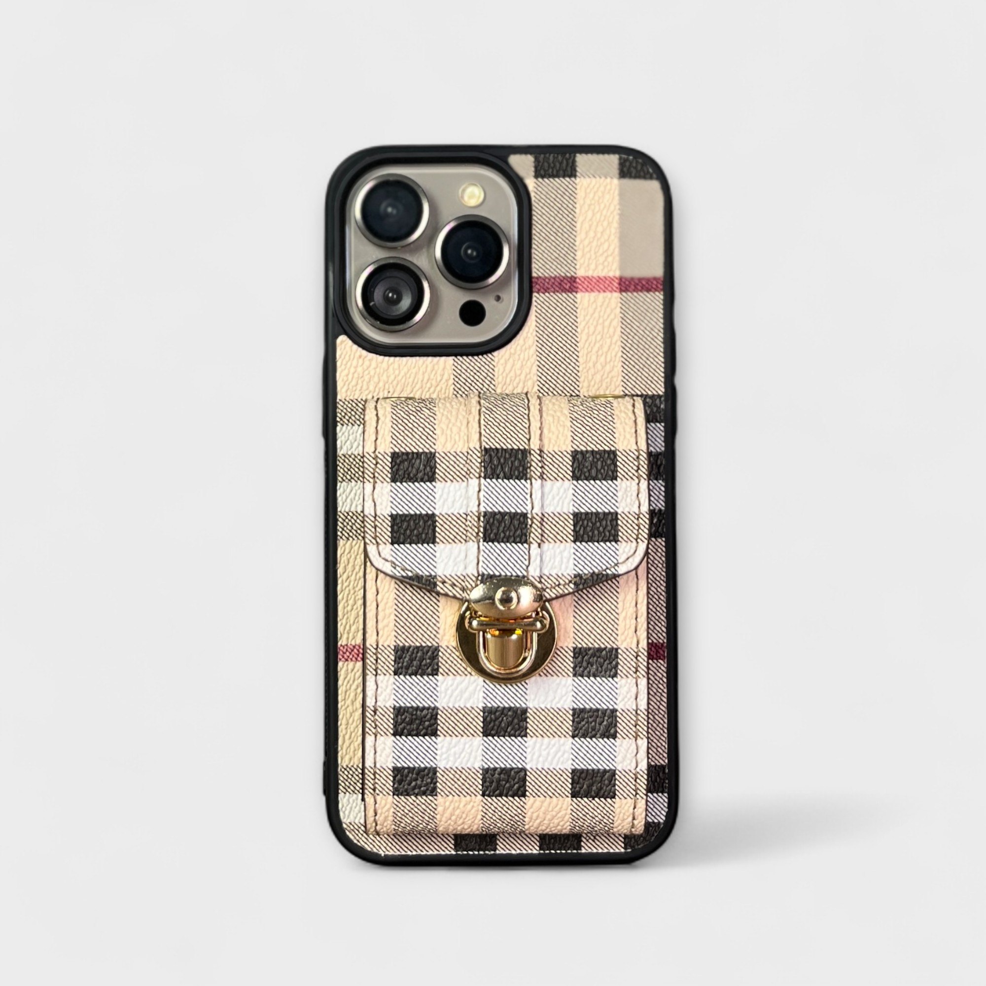 Ốp da thủ công viền đen LILY kèm dây đeo - Burberry