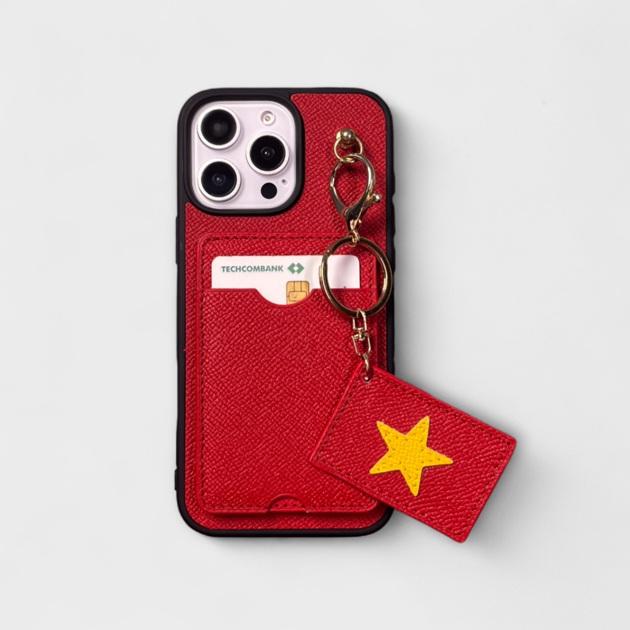 Ốp da thủ công viền đen Kane kèm ngăn thẻ dựng đứng gắn charm - Epsom