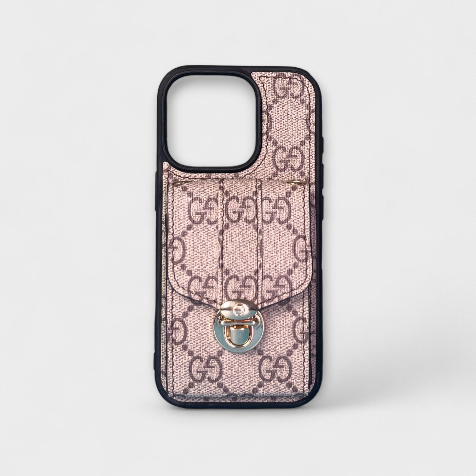 Ốp da thủ công viền đen LILY kèm dây đeo - GUCCI