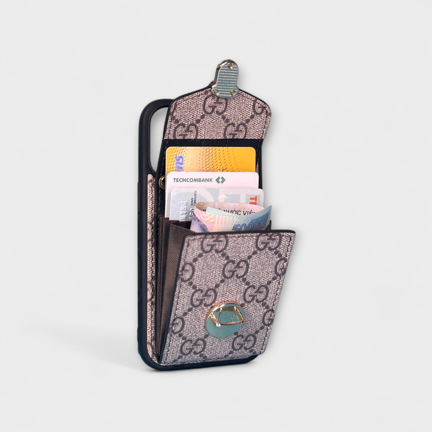 Ốp da thủ công viền đen LILY kèm dây đeo - GUCCI
