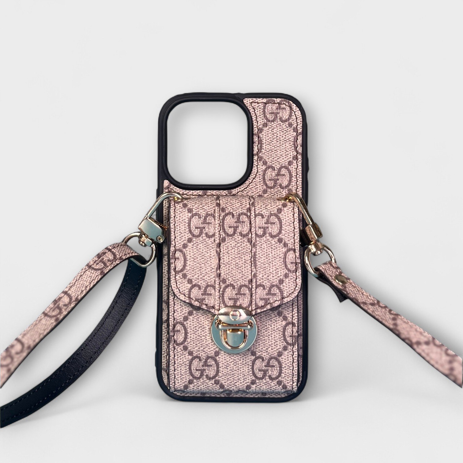 Ốp da thủ công viền đen LILY kèm dây đeo - GUCCI