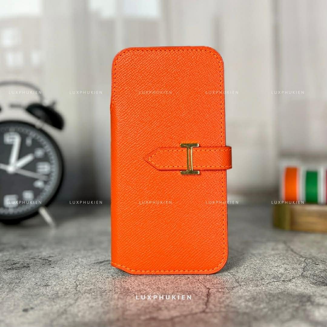 Ốp bao da flip thủ công khoá cài chữ H - Epsom