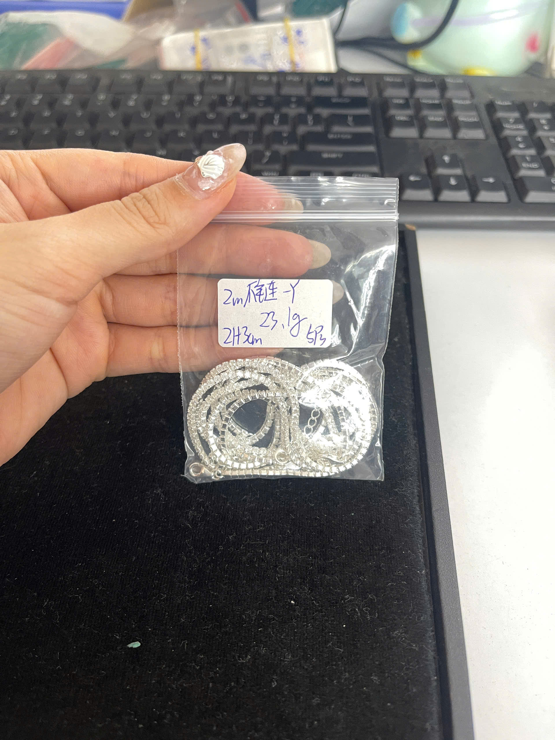Lắc chân nữ lắc tenis đính đá CZ 2.0mm LCU0001 - Vàng hồng - 22