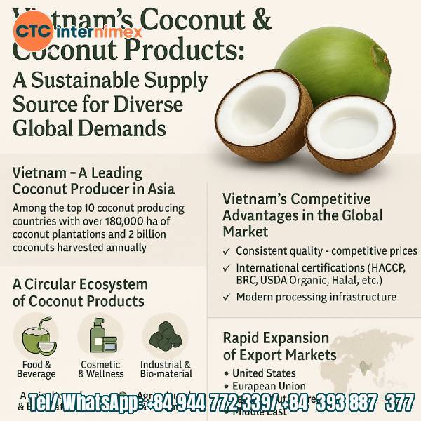Vietnam’s Coconut & Coconut Products: A Sustainable Supply Source For Diverse Global Demands