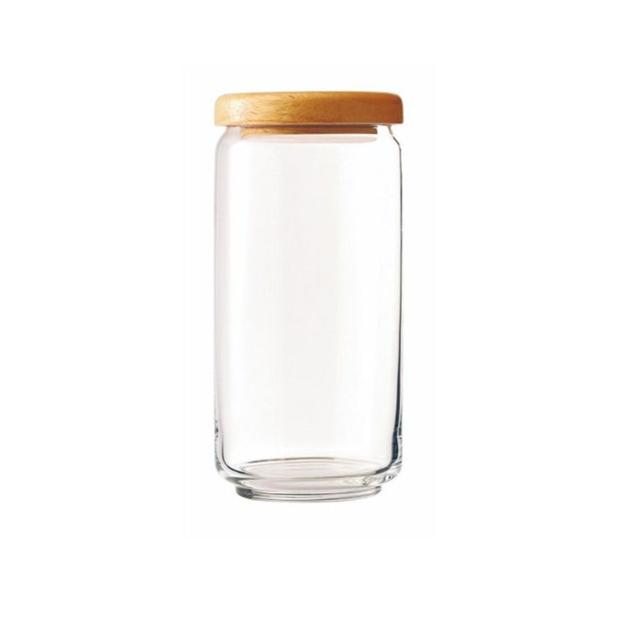 Lọ kẹo trơn 2536 nắp gỗ 1000ml