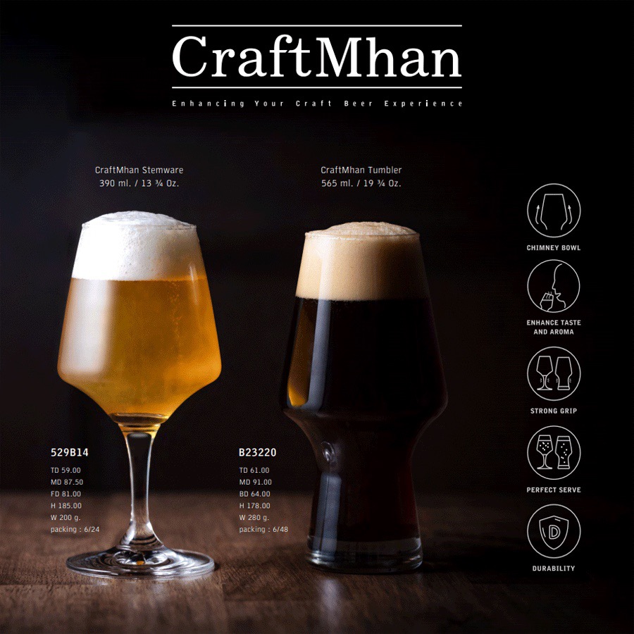 Bộ 6 ly uống bia thủ công Craft Beer 390ml - 529B14