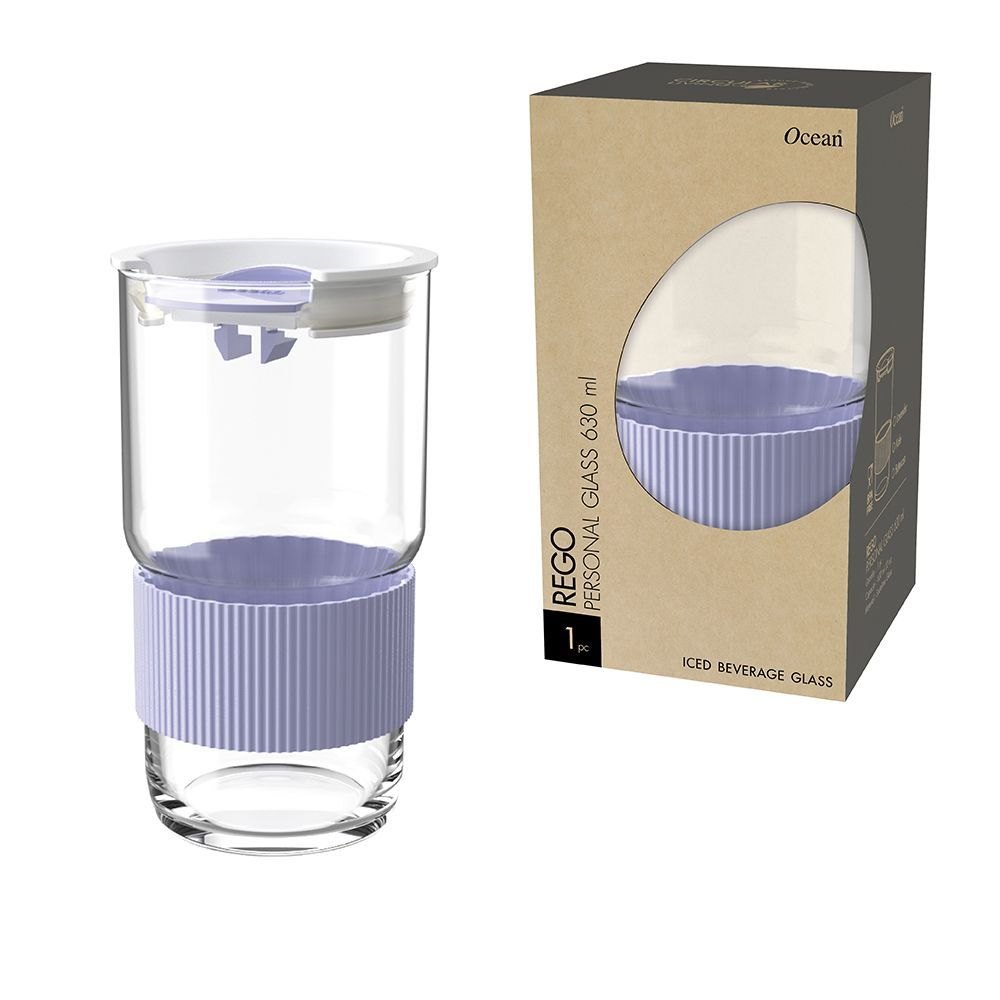 Hộp 1 Cốc có nắp Ocean Rego Lavender 630ml - B24522