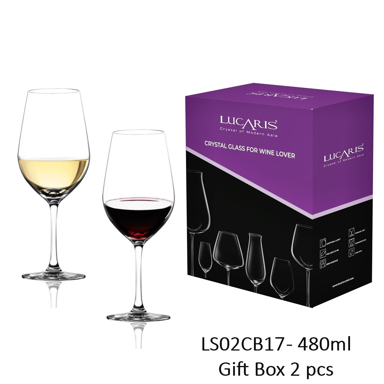 Hộp 2 ly pha lê Tokyo Cabernet 480ml