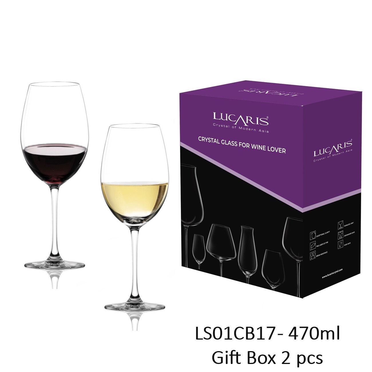 Hộp 2 Ly Pha Lê Bangkok Cabernet 470ml