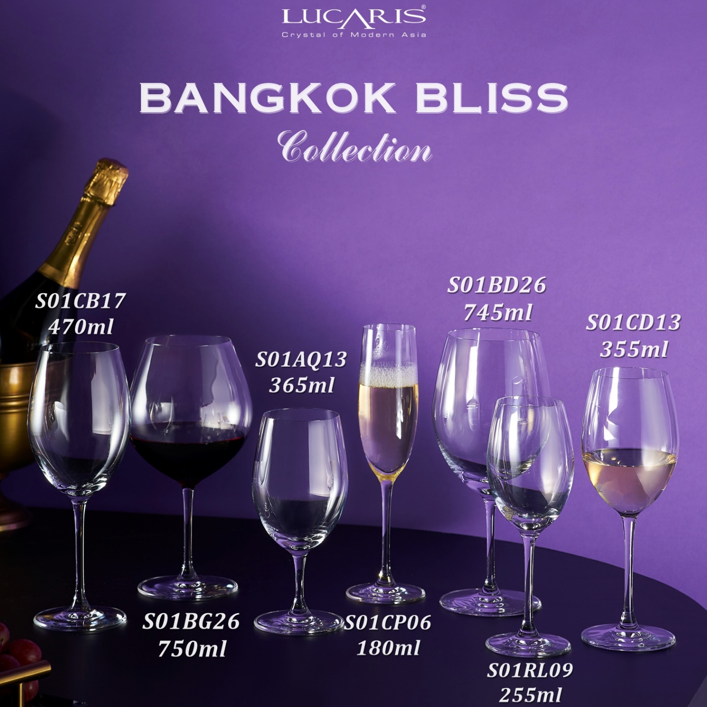 Bộ 6 Ly Bangkok Aqua S01AQ13 (365ml)