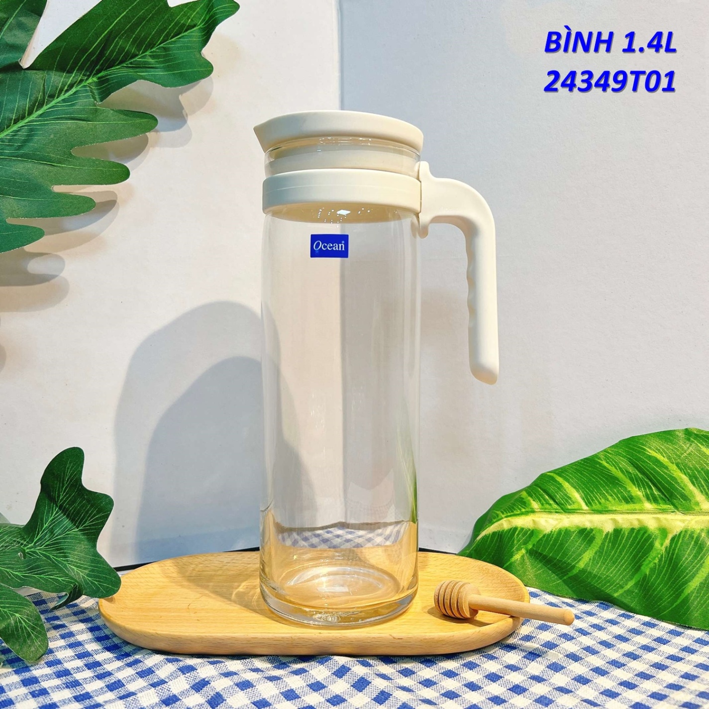 Bình đựng nước Terra (Màu trắng, xanh, ghi, vàng) 1390ml - 34901