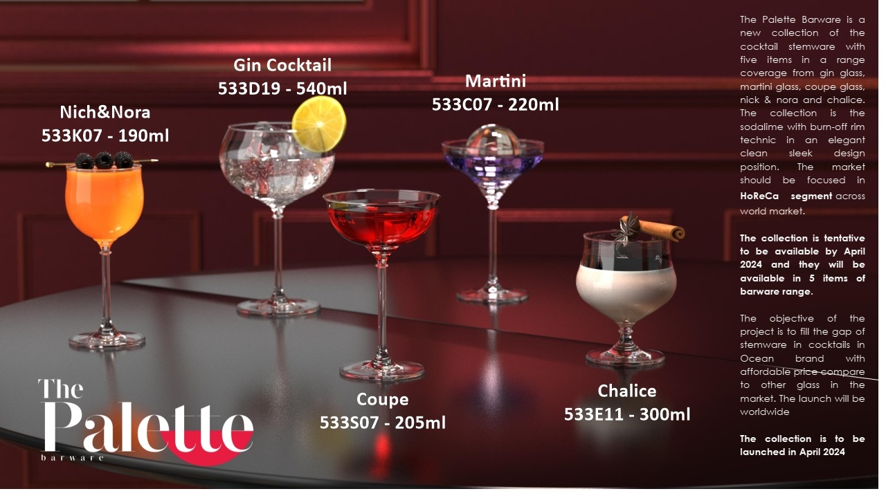 Bộ 6 ly cocktail Gin Cocktail 540ml Palette