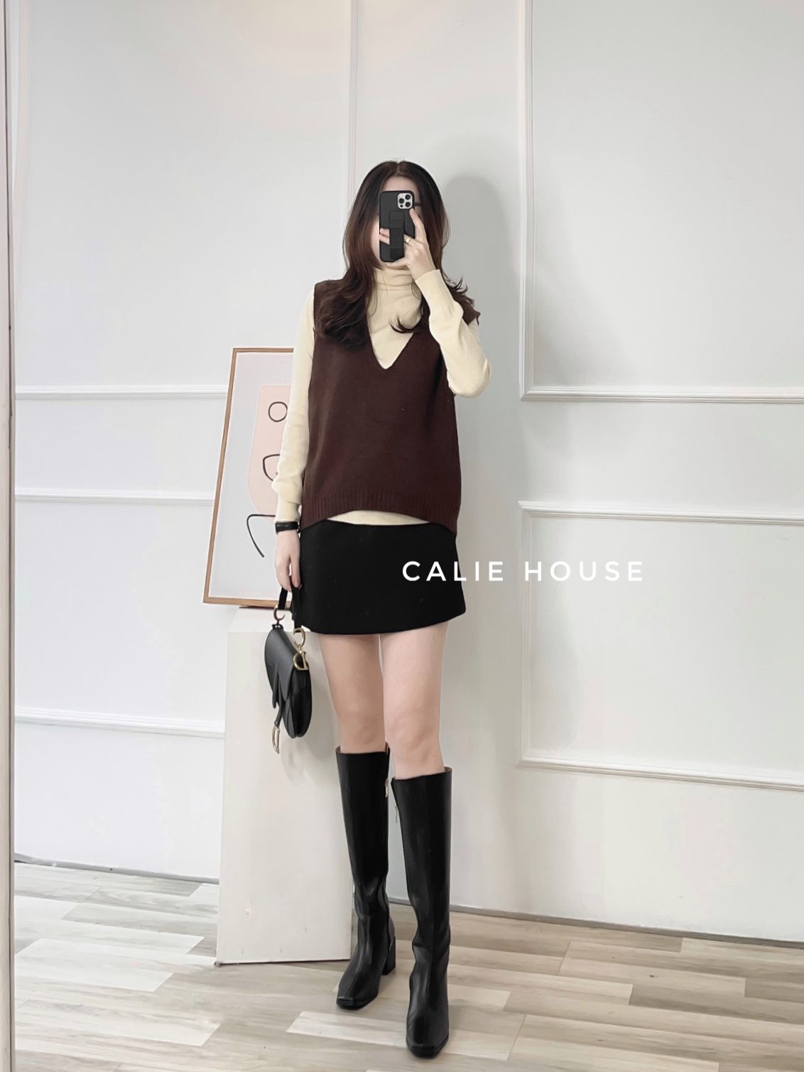 Áo len cổ lọ trơn basic