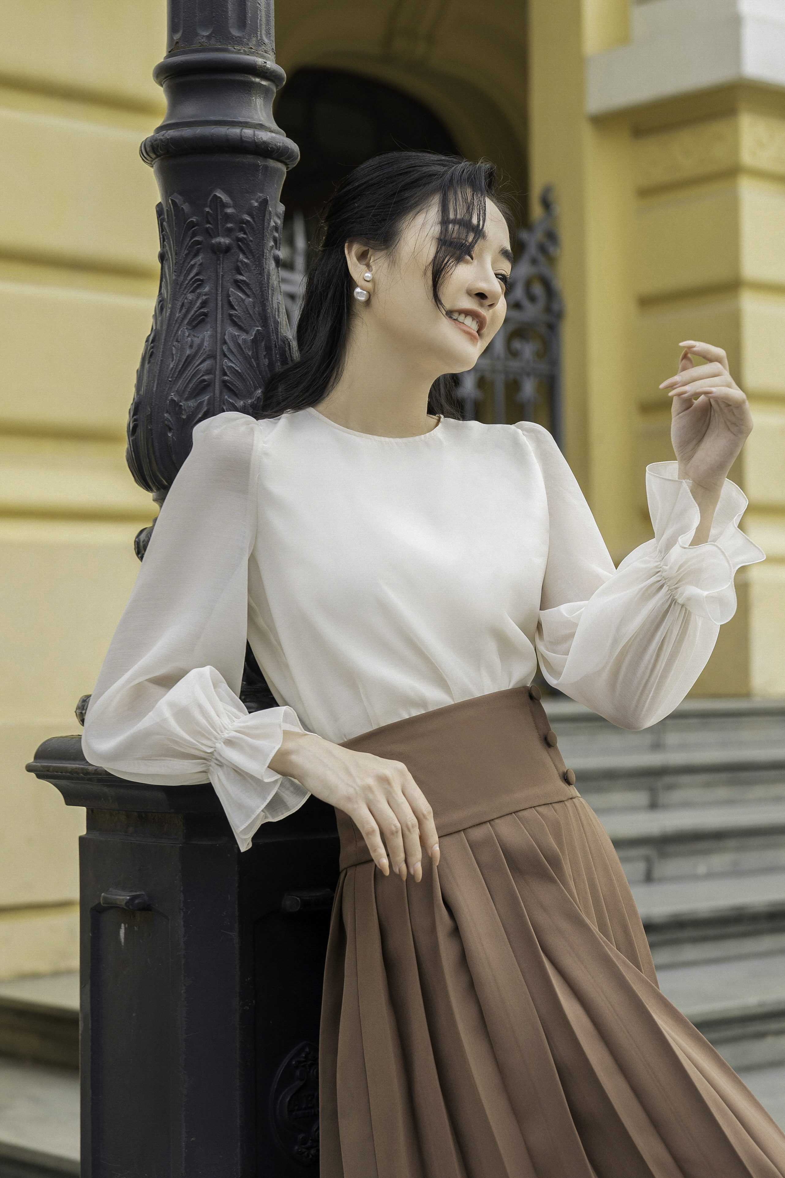 Áo tơ cổ tròn basic