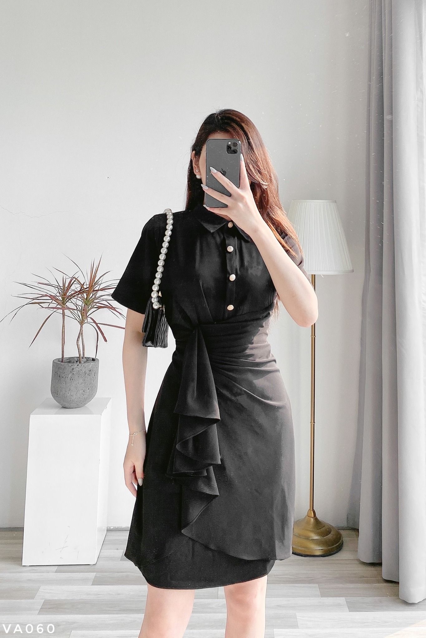 Váy dáng A xếp ly vạt sang chảnh
