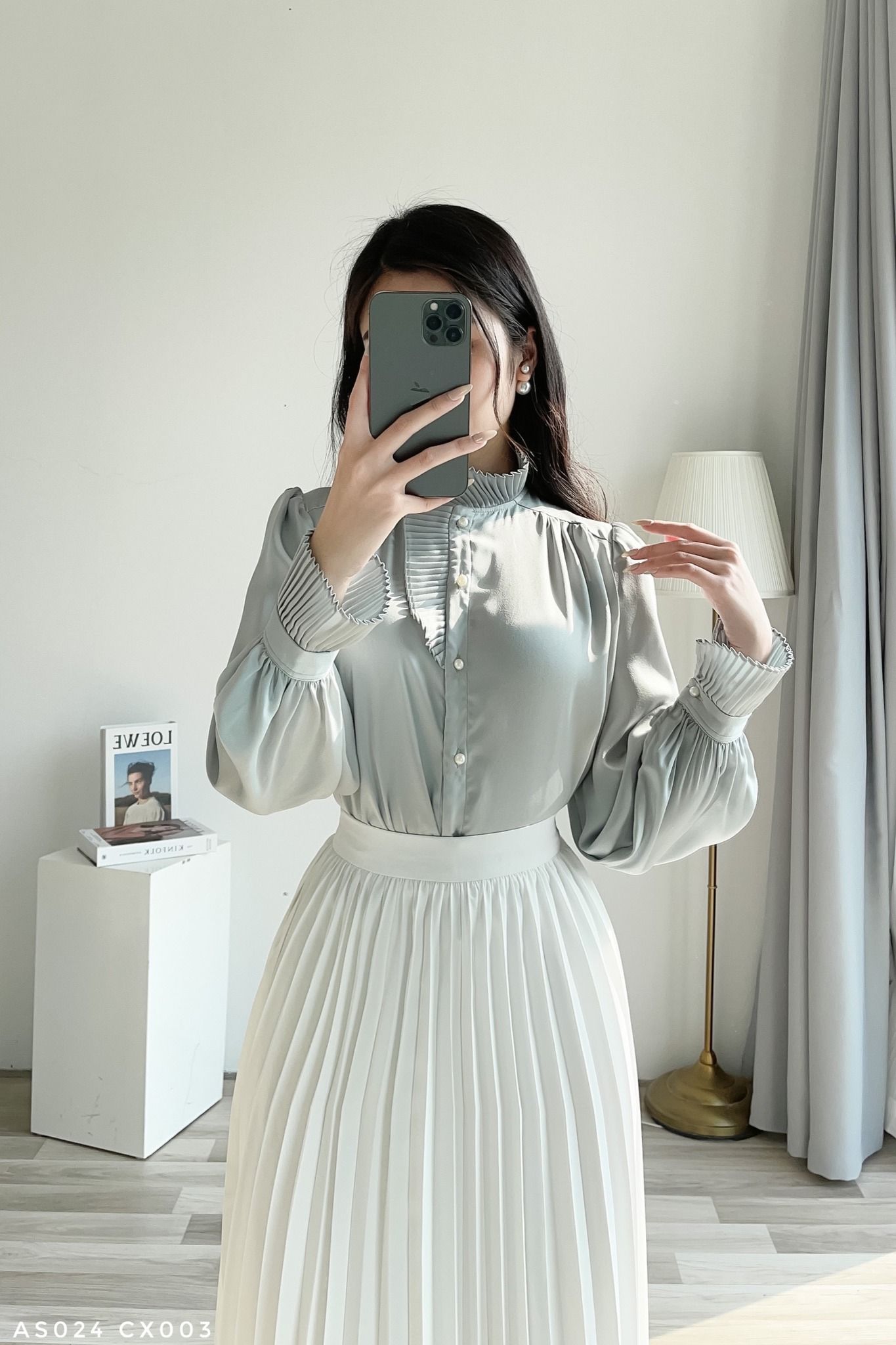Áo sơ mi cách điệu phối bèo sang chảnh