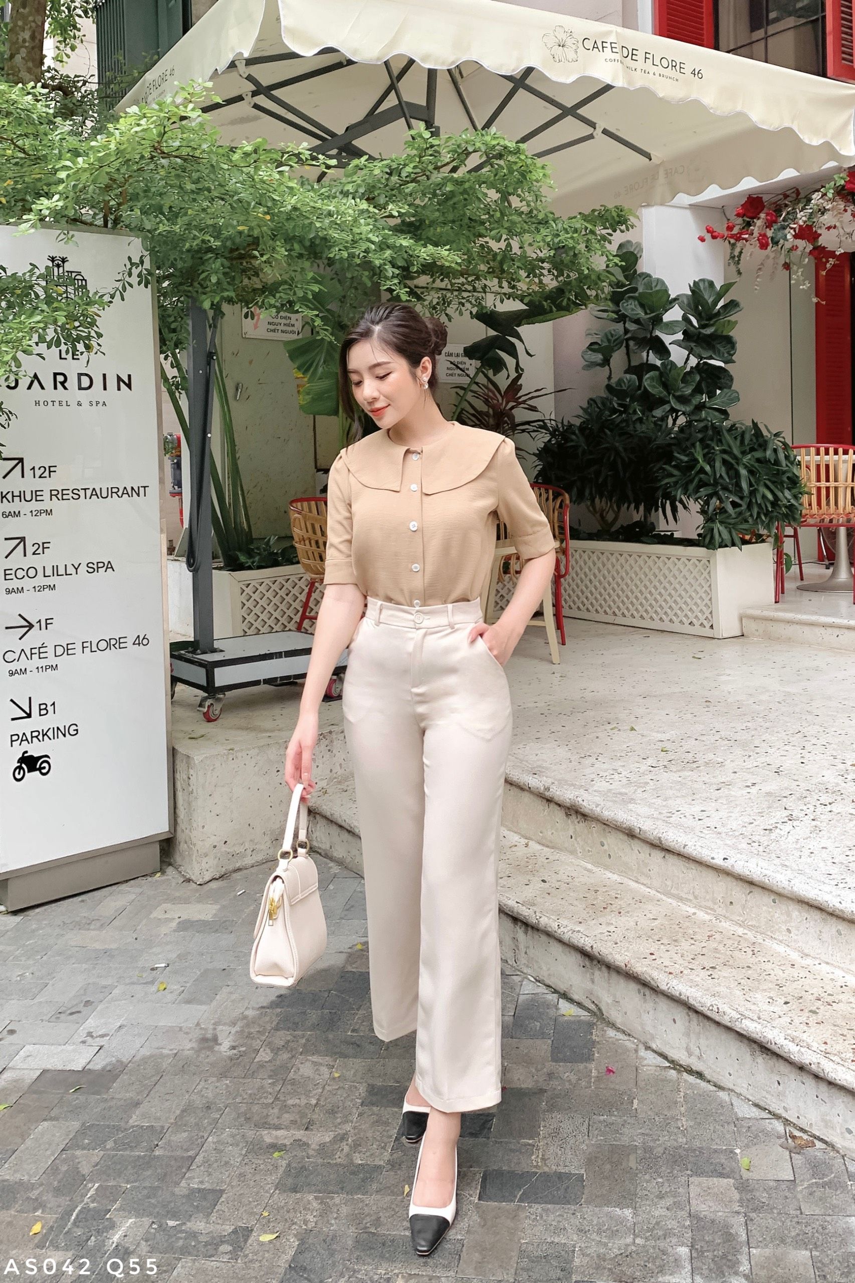 Áo sơ mi cổ cách điệu trẻ trung