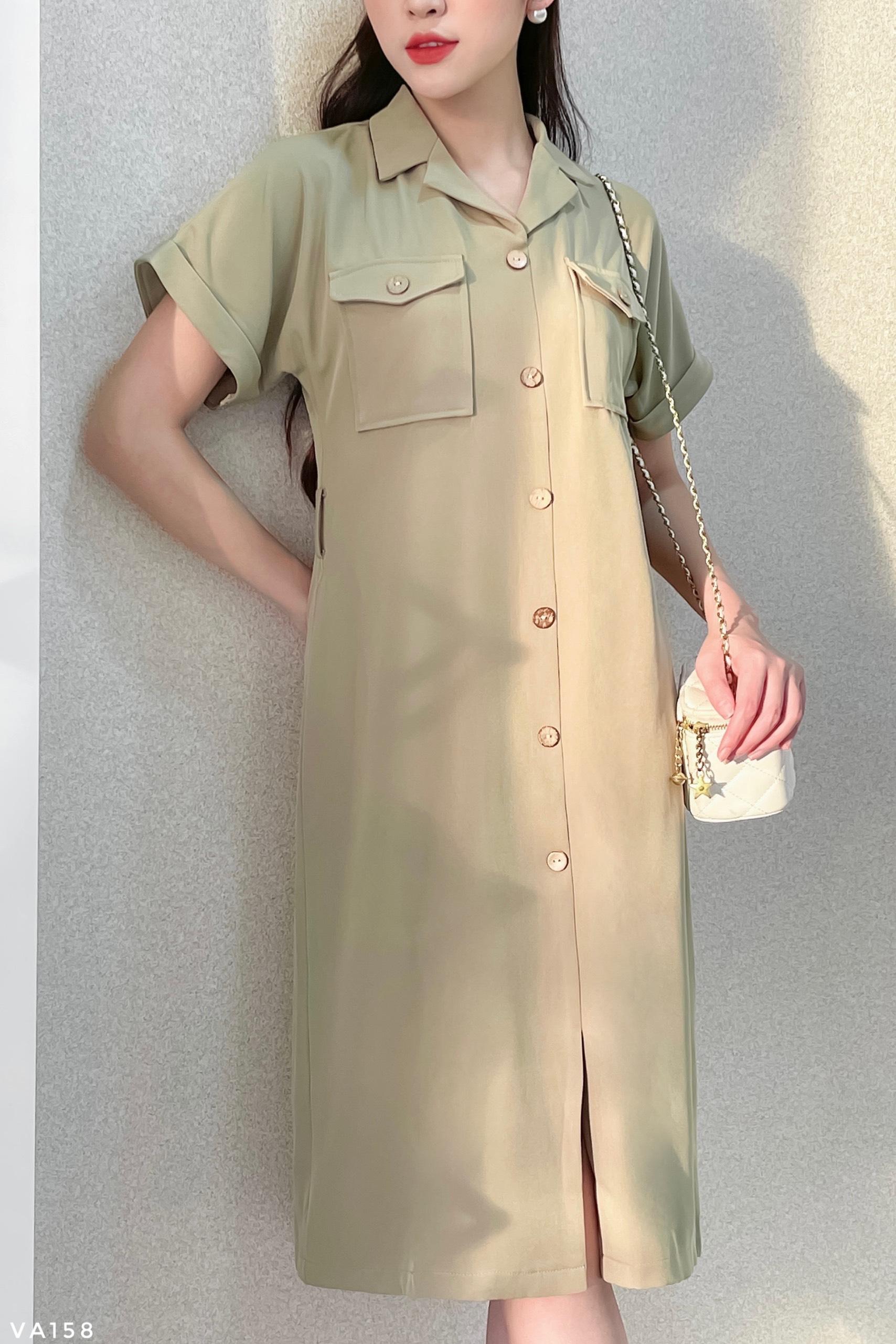 Váy dáng A tay chờm tôn dáng