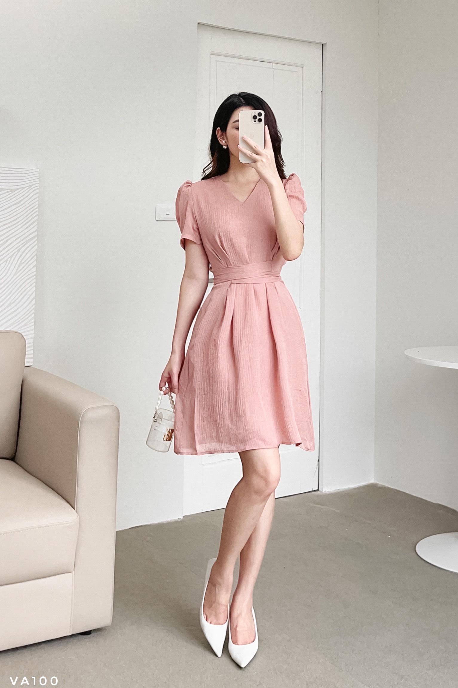 Váy dáng A buộc dây tôn dáng