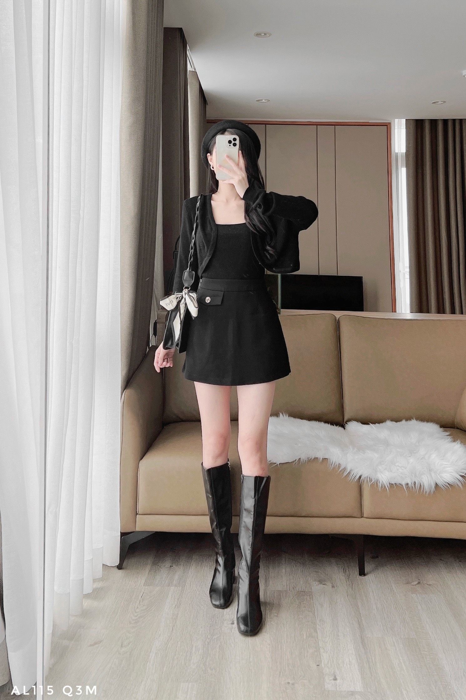 Set áo 2 dây + áo khoác nữ tính