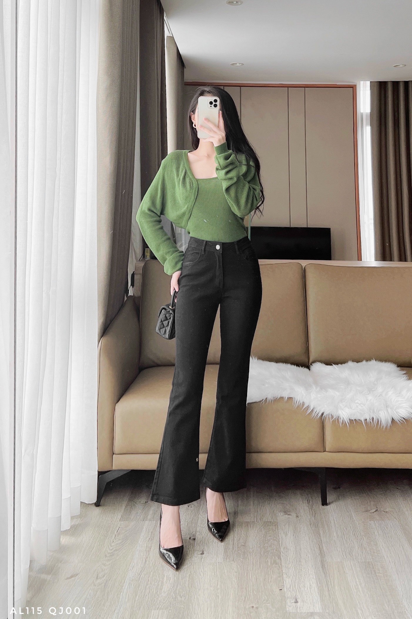 Set áo 2 dây + áo khoác nữ tính