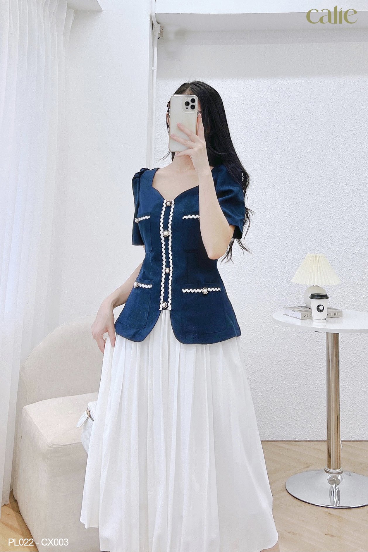 Áo peplum phối dây viền thanh lịch