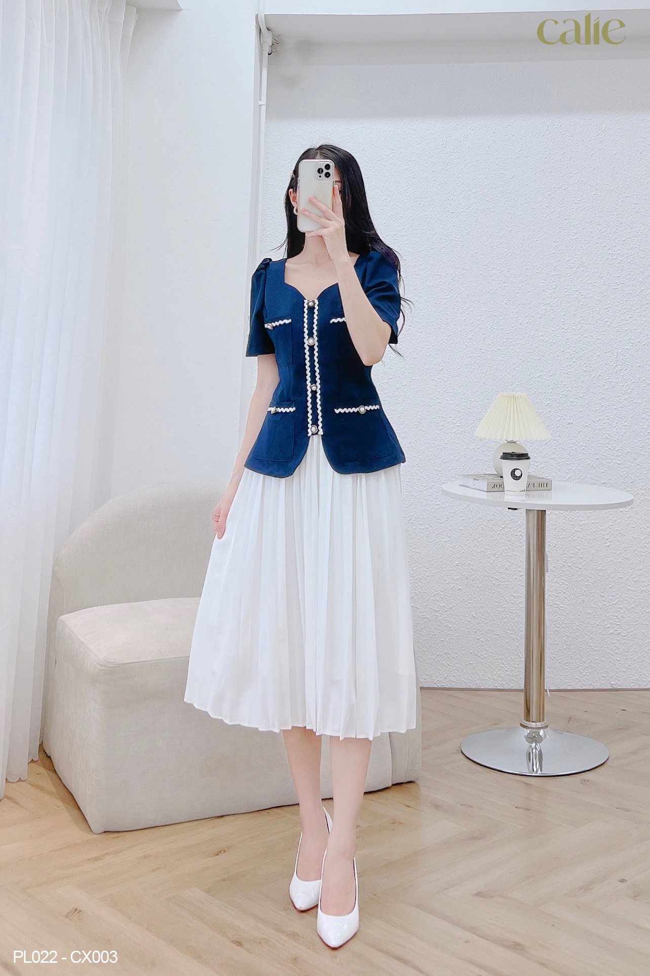 Áo peplum phối dây viền thanh lịch