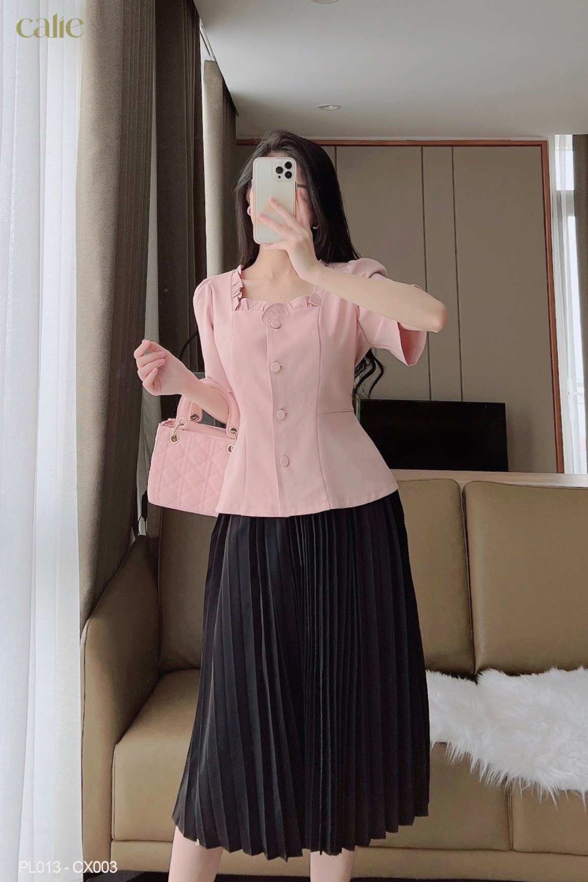Áo peplum phối bèo tiểu thư