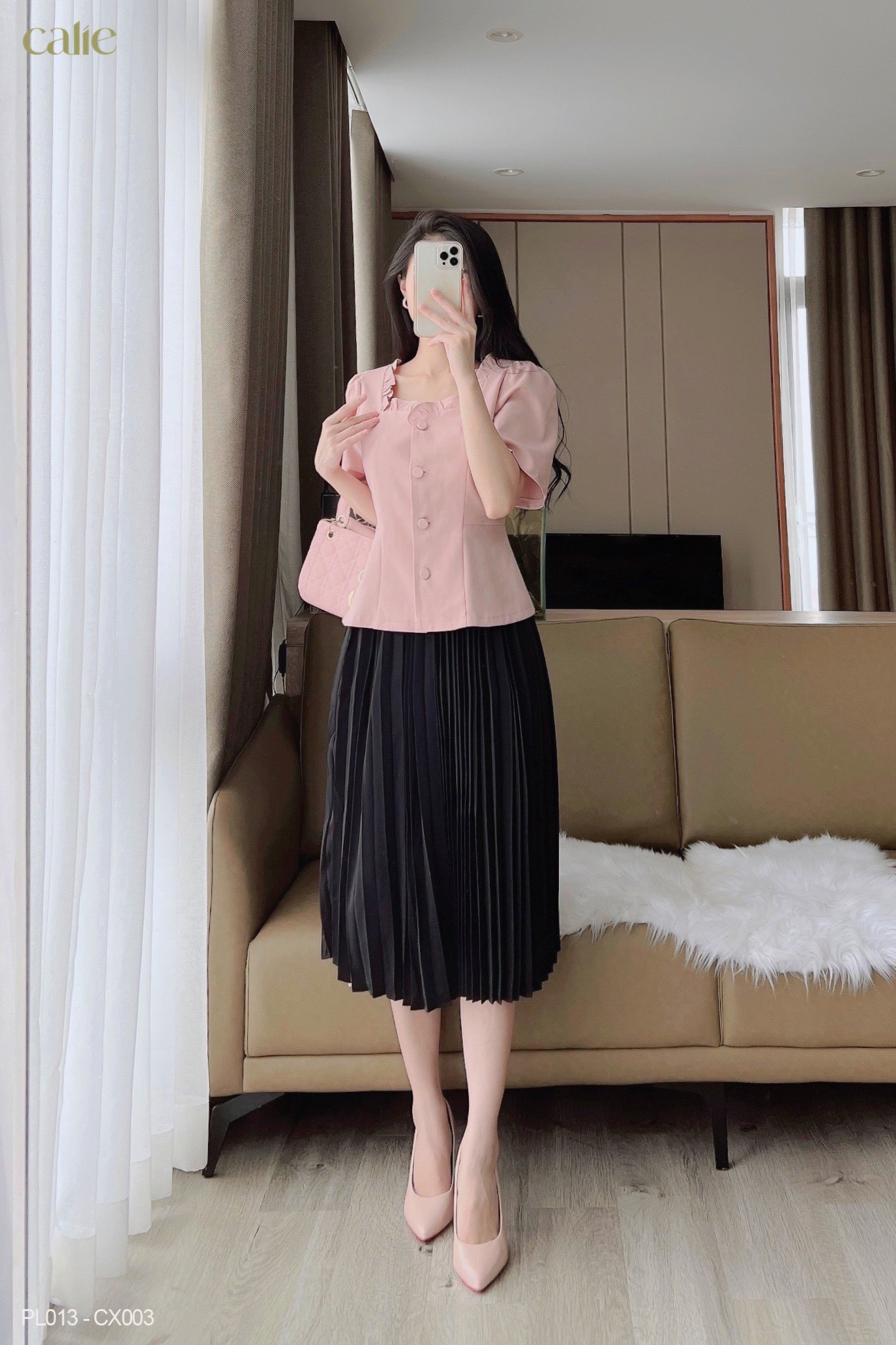Áo peplum phối bèo tiểu thư