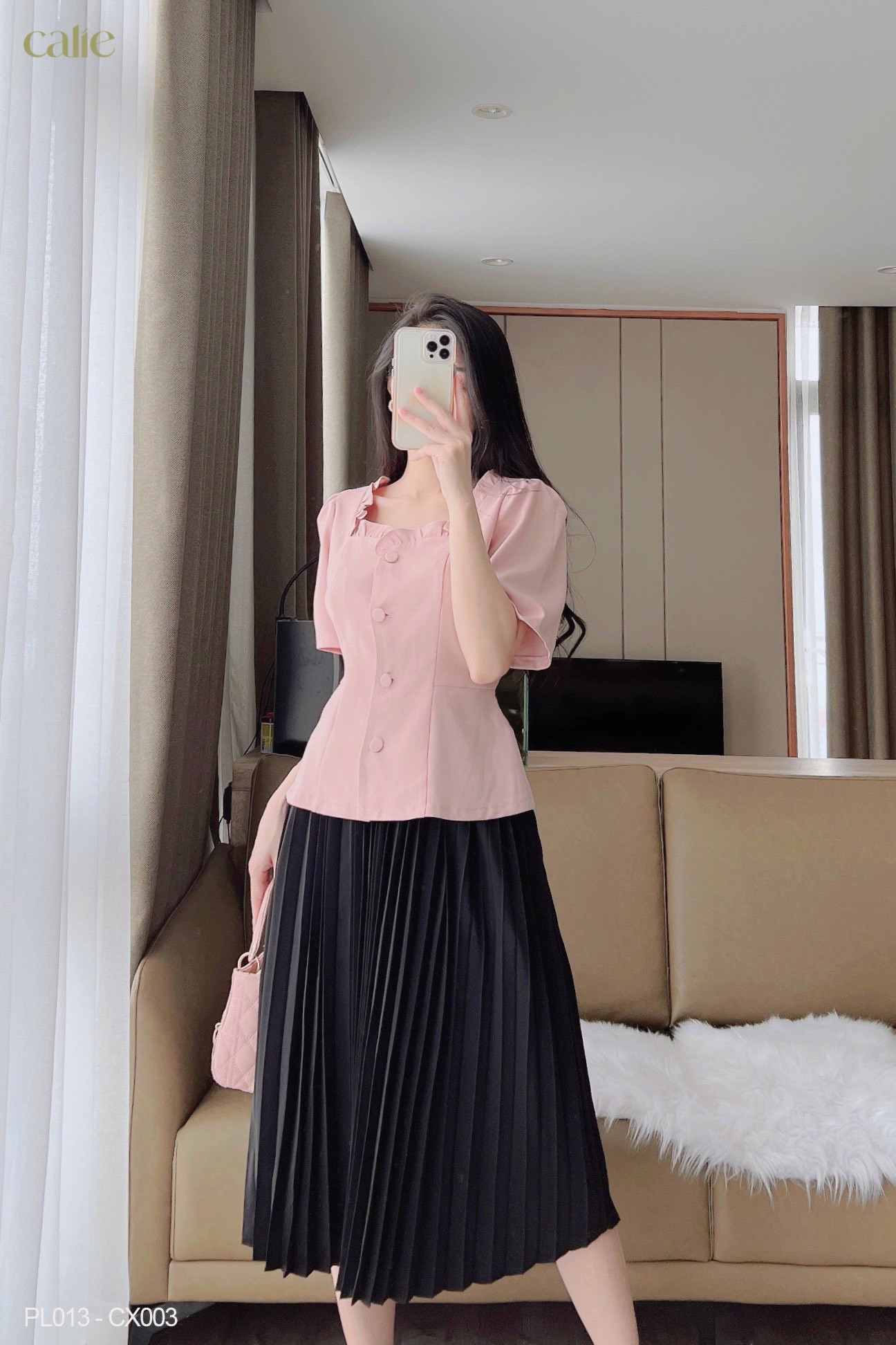 Áo peplum phối bèo tiểu thư