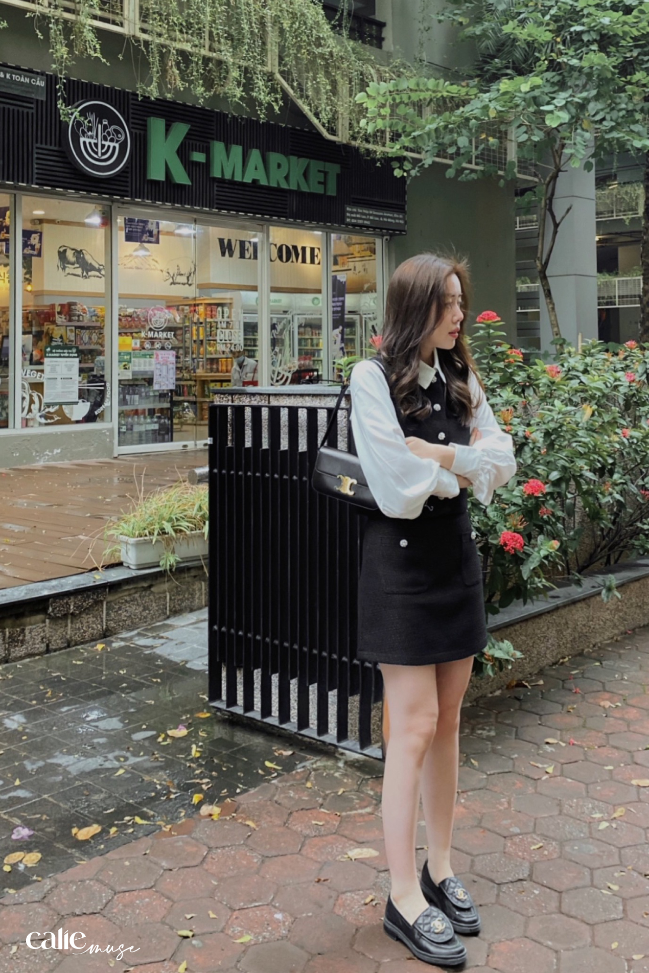 Áo gile dạ tweed trẻ trung