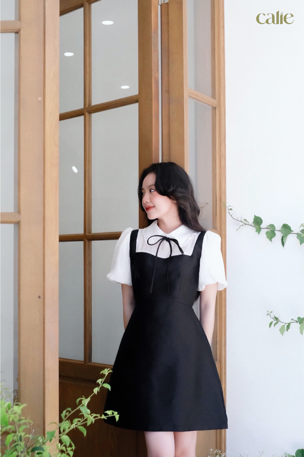 Váy tafta dáng A phối tơ tiểu thư