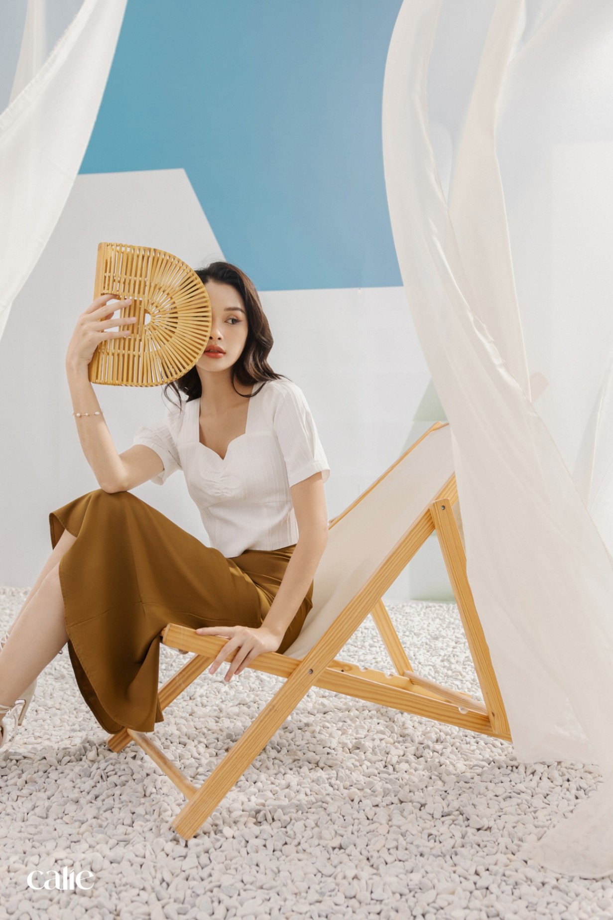 Aó croptop cúp ngực tay bồng