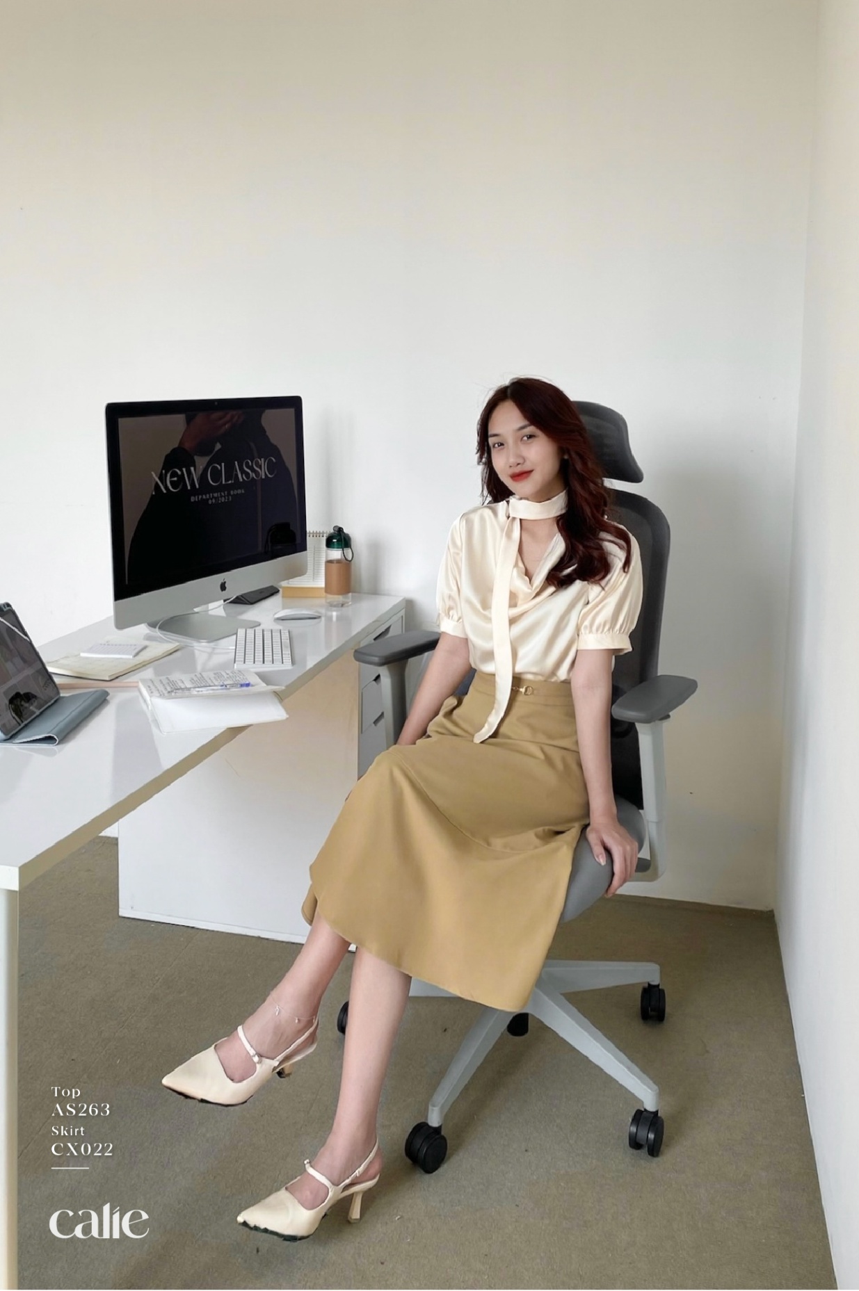 Áo sơ mi cổ đổ kèm dây