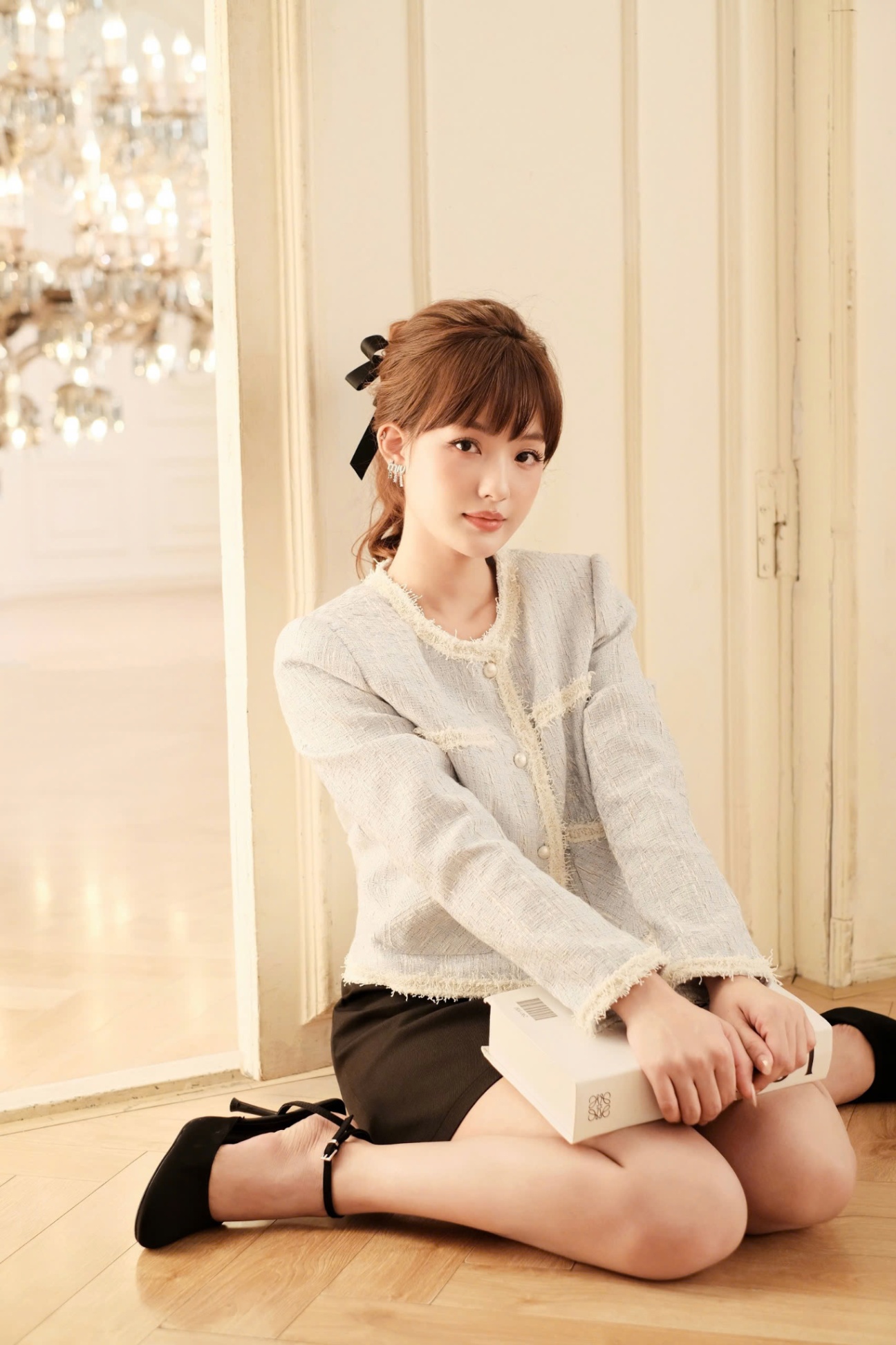 Áo kháo dạ tweed viền dây dạ