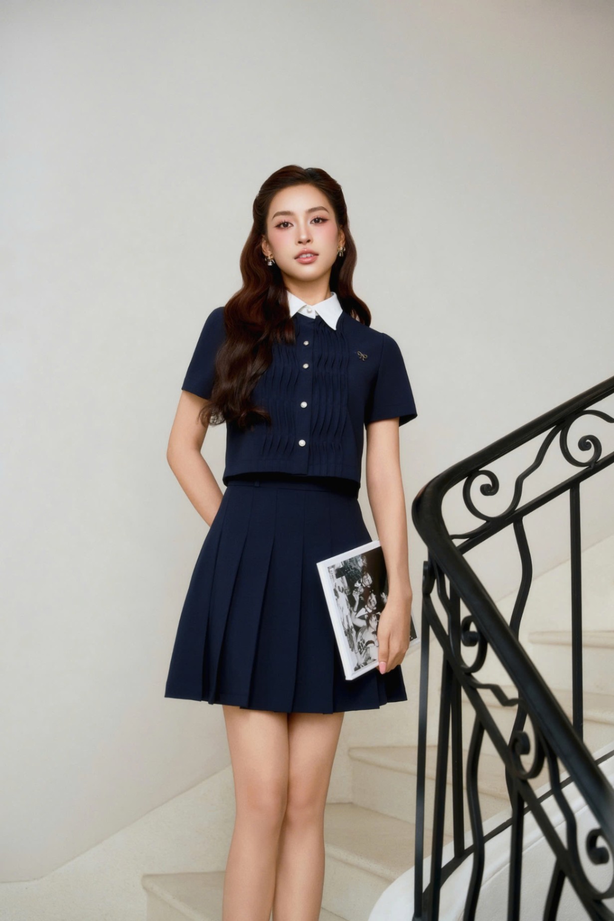 Áo cách điệu xếp smocking thân trước