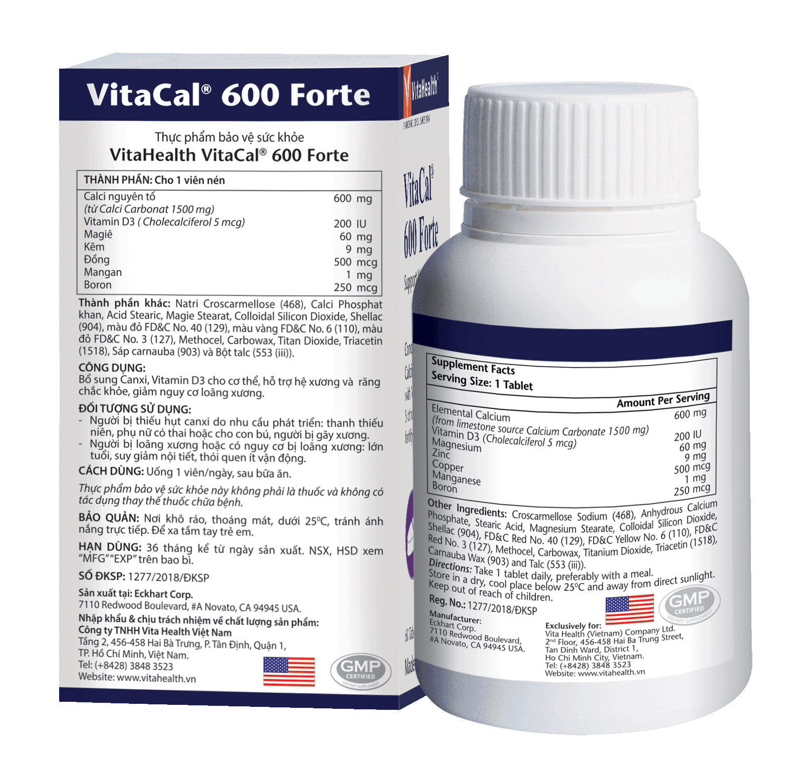 VitaCal 600 Forte VitaHealth (Hộp 60 viên)