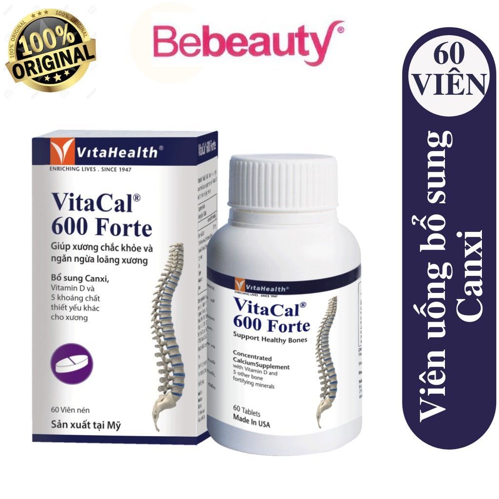 VitaCal 600 Forte VitaHealth (Hộp 60 viên)