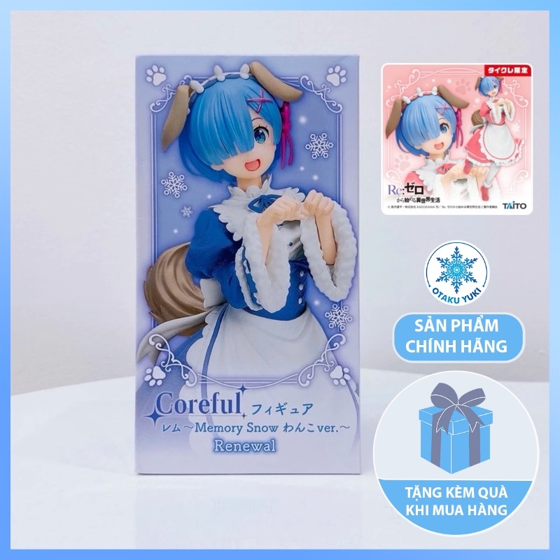 Mô Hình Rem - Re:zero Memory Snow Puppy Ver. Renewal Coreful Figure Chính Hãng (Taito)
