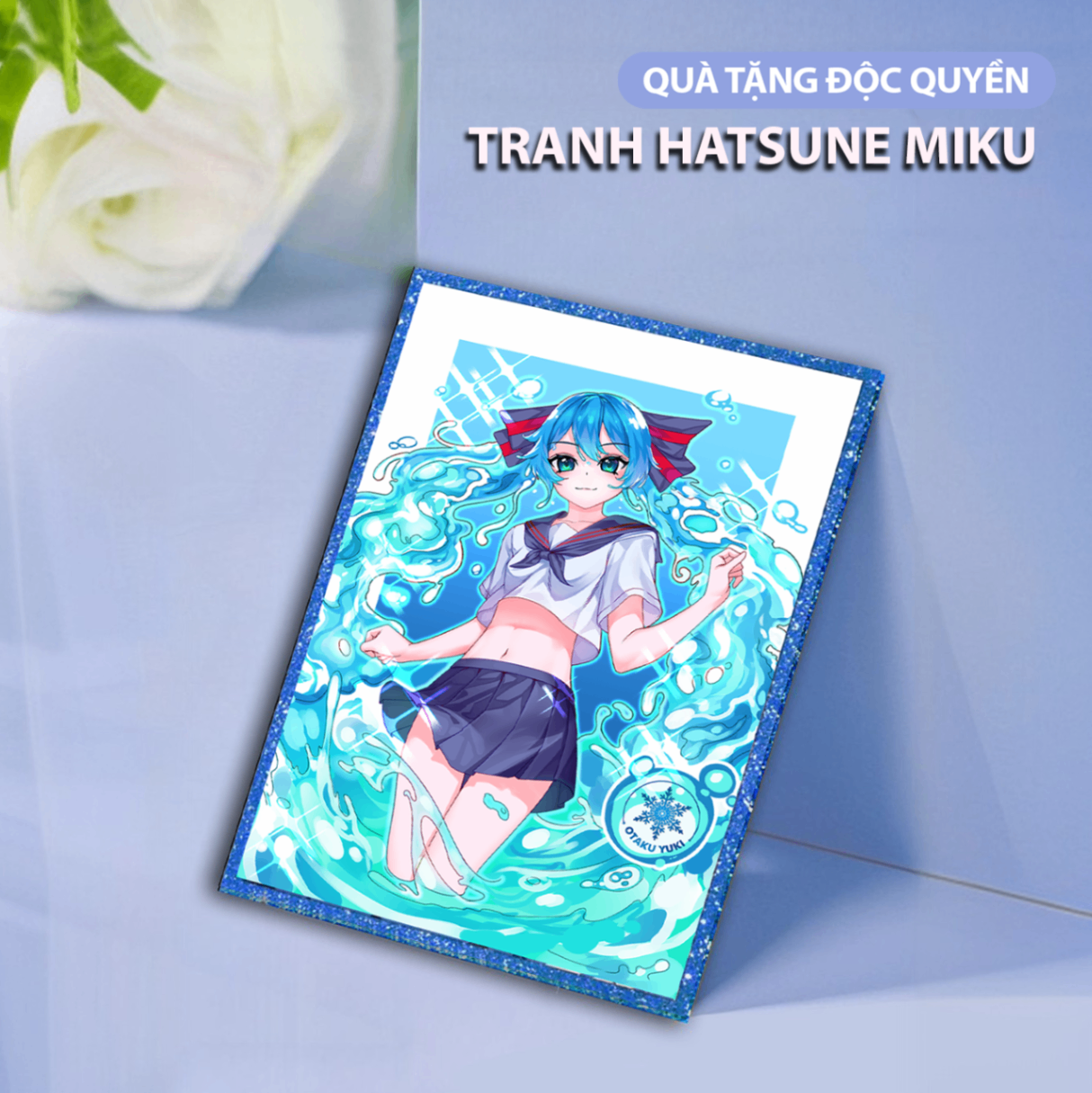 Tranh Shikishi Hatsune Miku Water Viền Nước Ánh Sao - Quà Tặng Độc Quyền Yuki