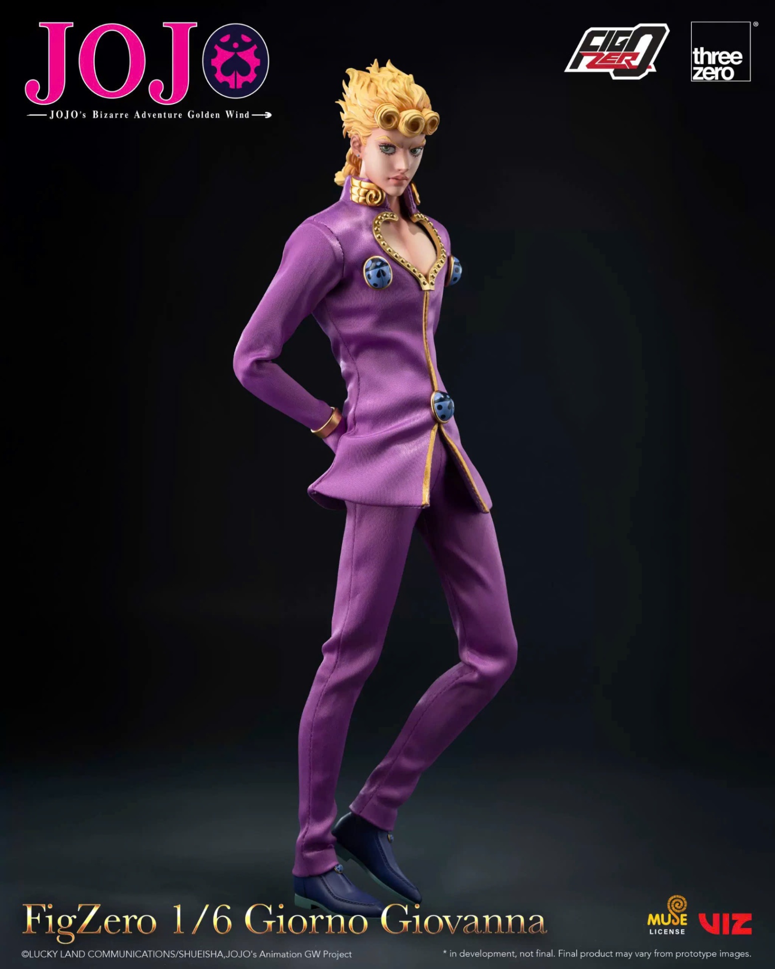 Mô Hình Giorno Giovanna - JoJo's Bizarre Adventure: Golden Wind FigZero 1/6 Scale Action Figure Chính Hãng (THREEZERO)