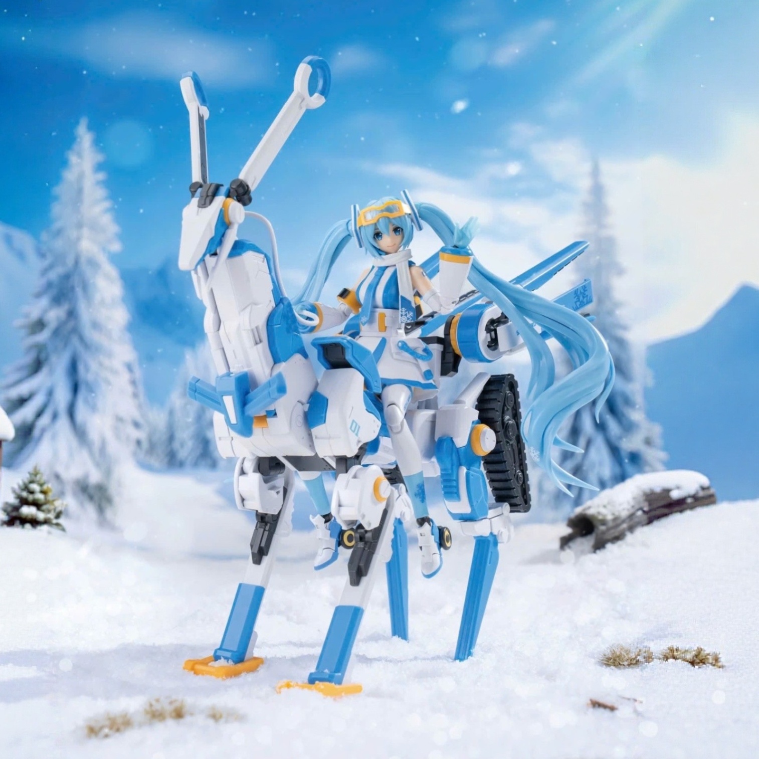 Mô Hình Hatsune Miku - Snow Miku Mecha Girl - Yolopark Soskill - Model Kit (piapro)