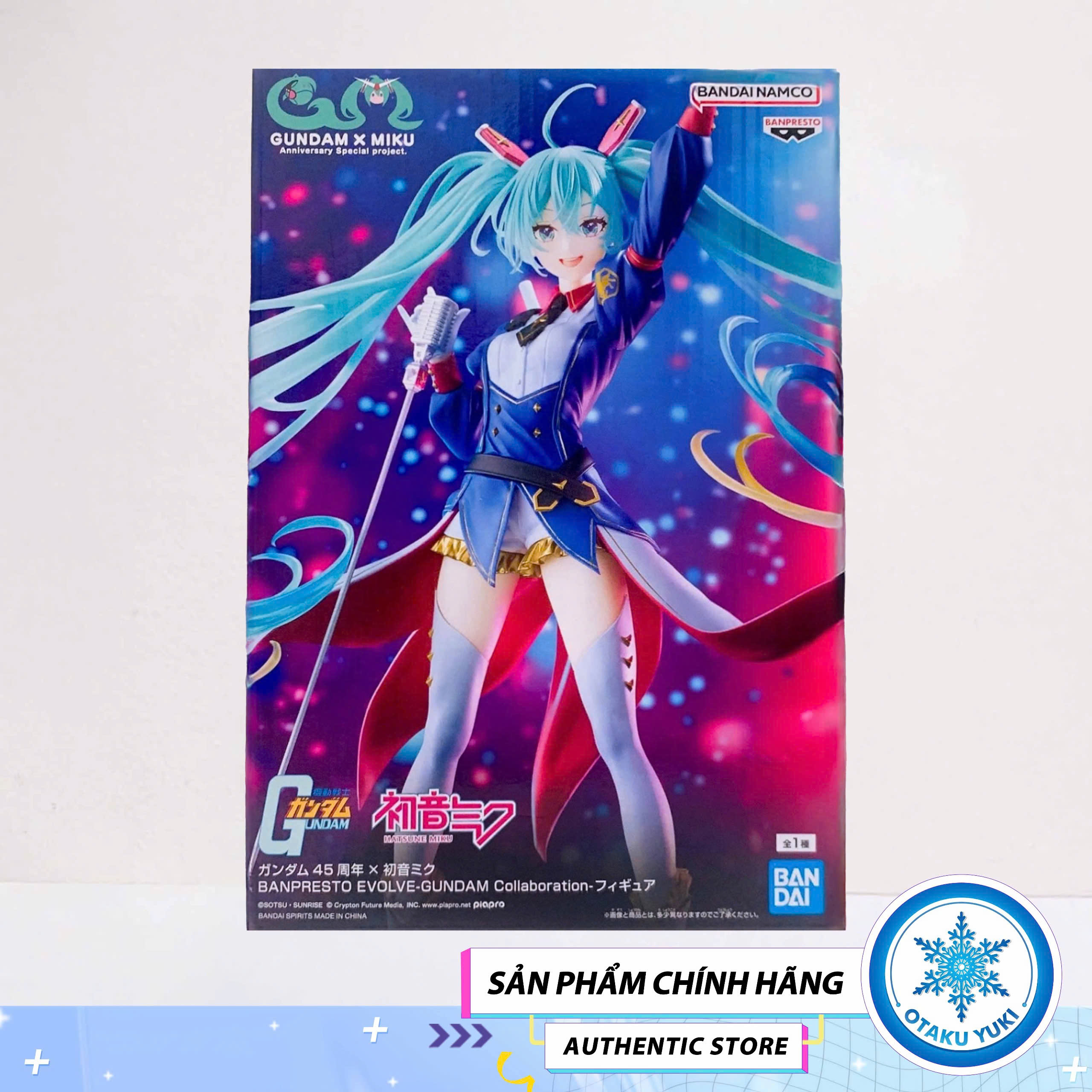 Mô Hình Hatsune Miku & Gundam 45th Anniversary - BANPRESTO EVOLVE - GUNDAM Collaboration Figure Chính Hãng (Bandai Spirits)