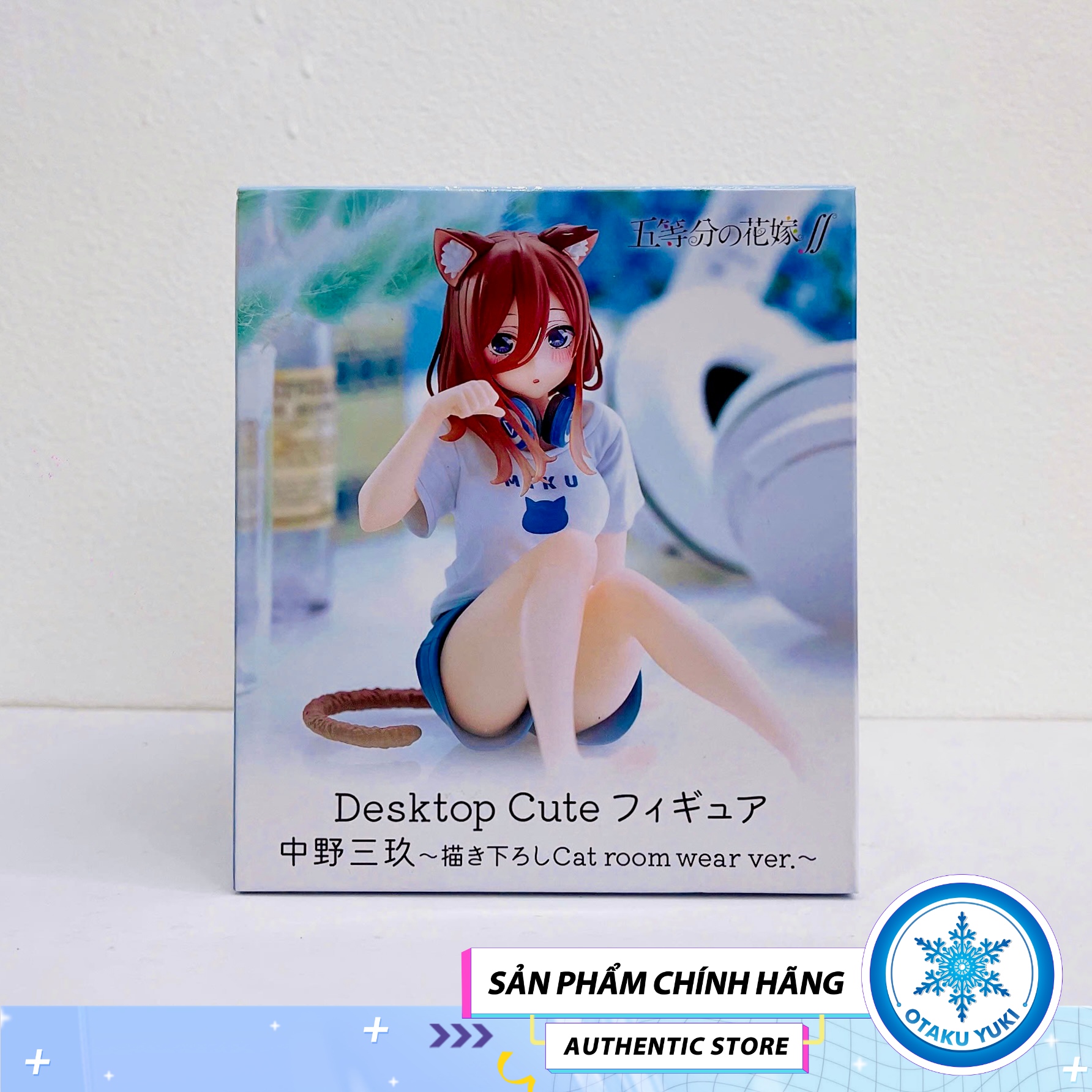 Mô Hình Nakano Miku - Gotoubun no Hanayome - Desktop Cute Cat Room Wear Ver. Figure Chính Hãng (Taito)